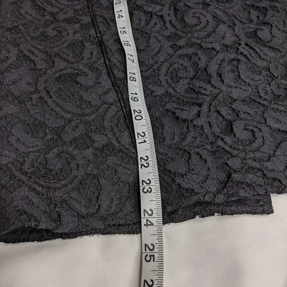 Ann Taylor 4 Tall Black Lace Pencil Skirt
